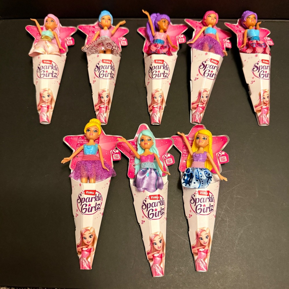 ZURU Sparkle Girlz Small Fashion Dolls Kids 4.5" NEW 8 Piece Lot Mixed Outfits